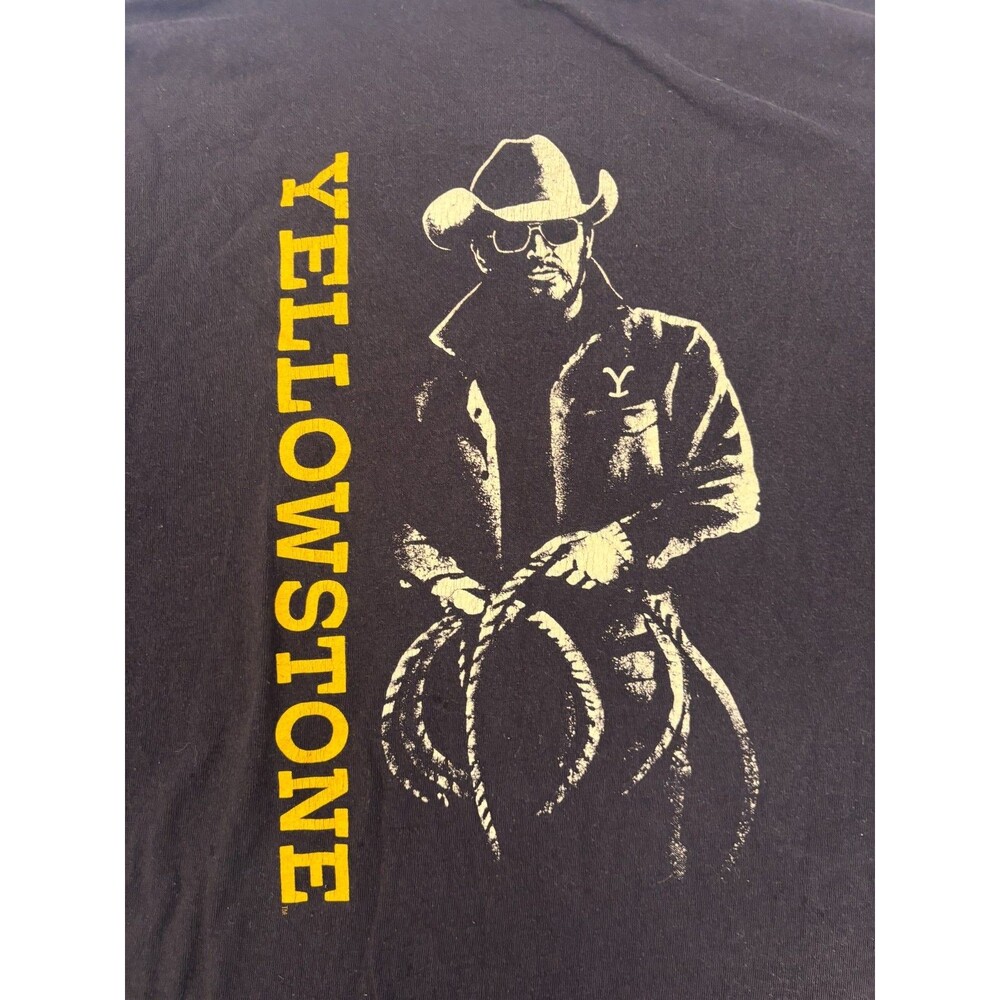 Yellowstone TV Show Cowboy Graphic T-Shirt Men’s 3XL Black Cotton Western Ranch